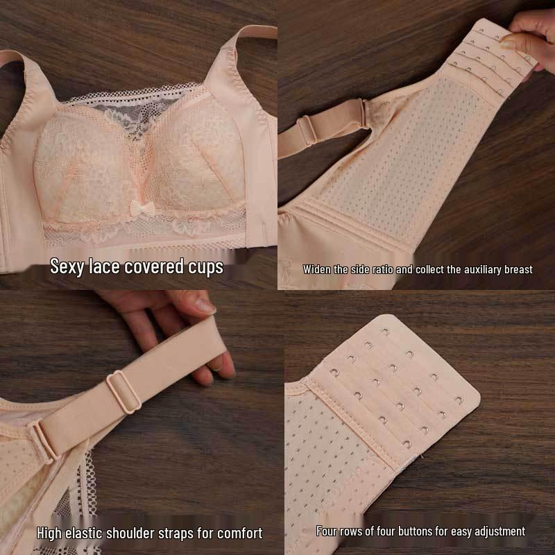 Plus Size Full Coverage Minimizer Bralette - Anti-Sagging, Side Support, Push Up for Big Busts