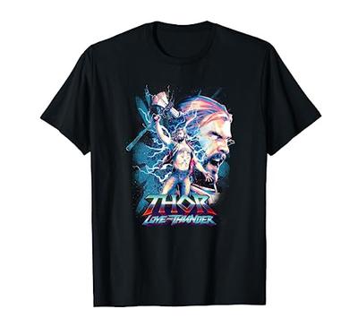 Marvel Thor Love and Thunder Mighty Thor Neon Big Face Poster T-Shirt