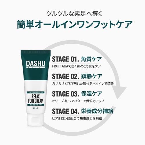 DASHU Naturally Derived AHA Foot Cream, Exfoliating, Smoothing, Heel Care, Moisturizing