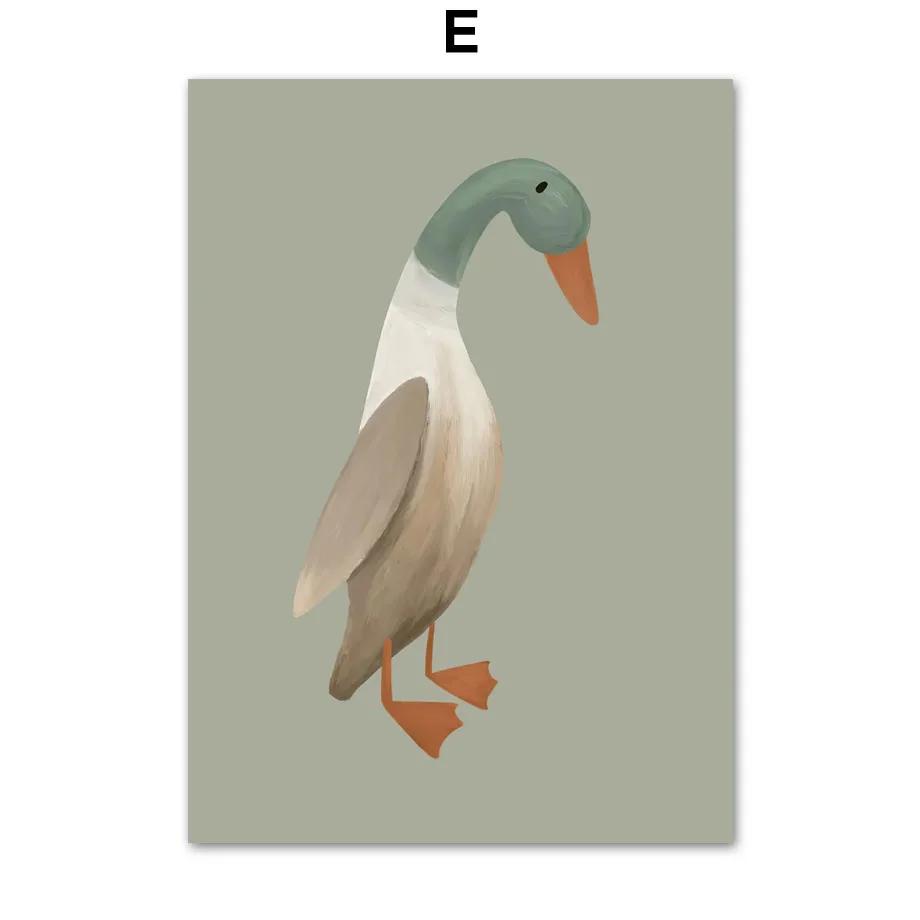 

Милый ребенок кролик птица гуси леопард собака детская настенная живопись на холсте скандинавские постеры и принты картины для декора детской комнаты 40x50cm No Frame