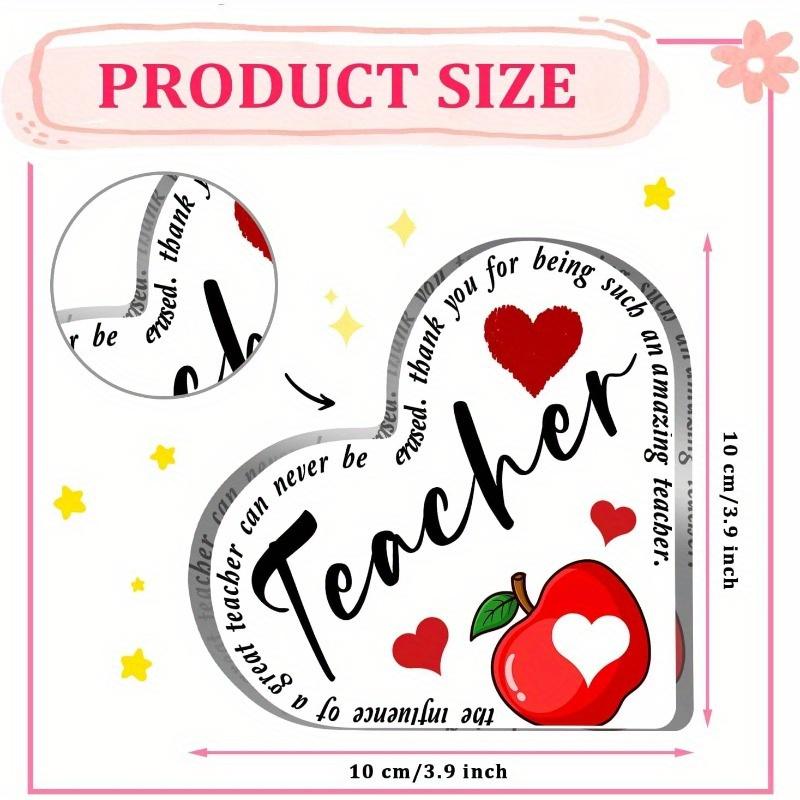 Teacher Heart-shaped Acrylic Gift, Unique Graduation Gift, Student Last Day of School Christmas Gift.Friend Blessing Living Study Room Home Decoration