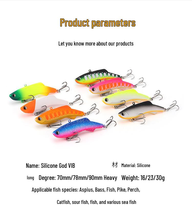 Cross-Border Silicone VIB Lure: Sinking, Noise Vibration, All Water Layers, Bass Fishing Fake Bait.
