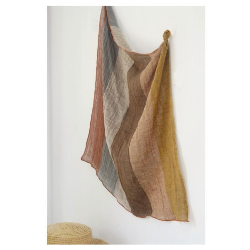 Johnature Retro Stripe Stitching Winter Warm Fashionable Versatile Women Scarves