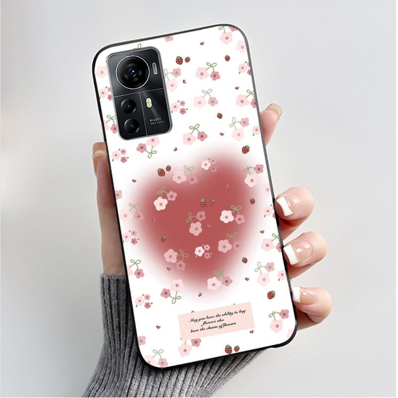 Für ZTE Blade A72S A7050 Hülle Für ZTE Blade V41 Smart Cover Luxus Mode Schmetterling Blume Silikon Weich Schwarz TPU Stoßfänger Schale