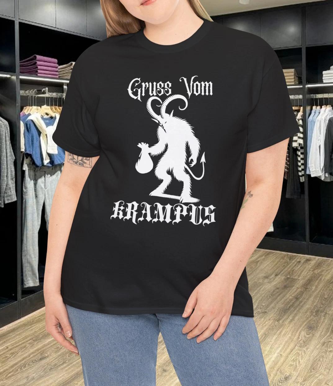 

Gruss Vom Krampus Goth Ugly Christmas Sweater Krampus Cotton Unisex T-Shirt S