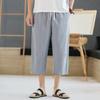 Shorts Men's Summer Outerwear Thin Cotton Straight Leg Knee High Mid Length Pants Trendy Loose Linen Casual Cropped Pants