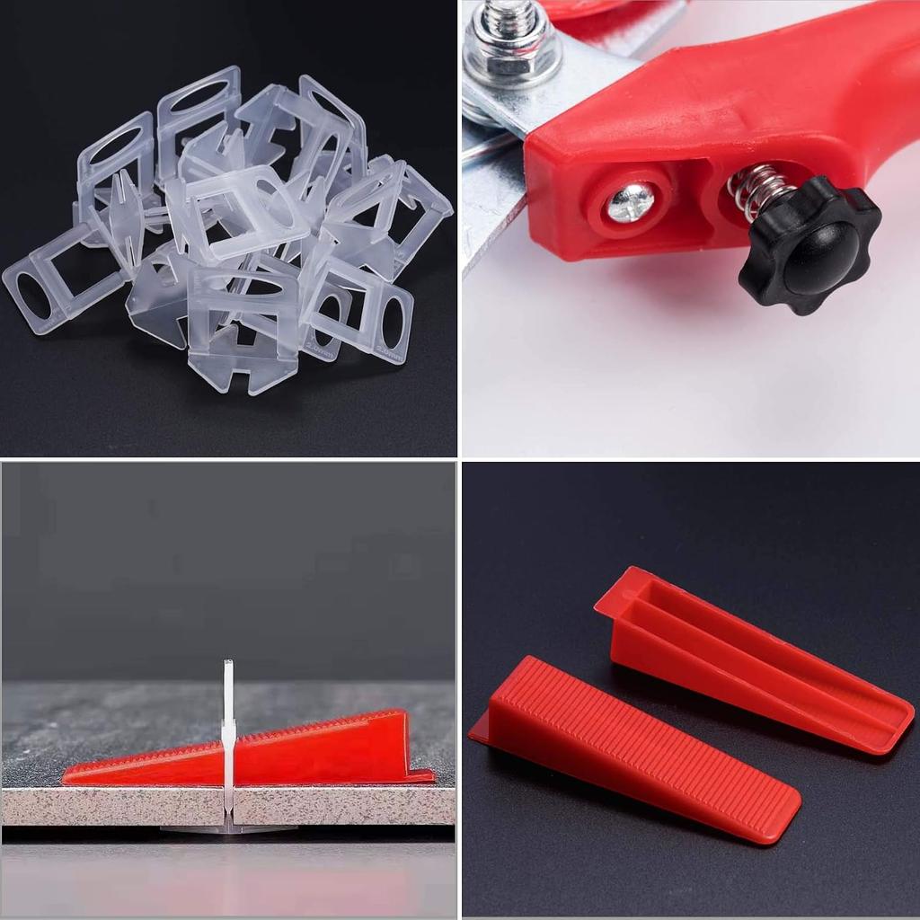 Tile Leveling System 2mm 300pcs Tile Level Wedge Spacer Plus 100pcs Reusable Wedges with a Tile Leveling Pliers