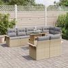 VidaXL Ensemble de Canapés de Jardin 9 pièces avec Coussins Beige Poly Rattan 3348306