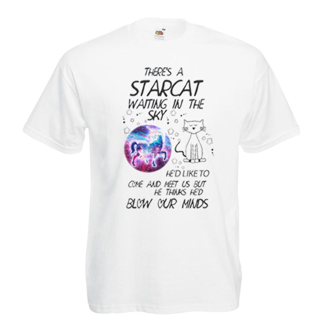 Adults David Bowie Star Cat Ziggy Starunisex Glam Rock Unisex White TShirt 2XL
