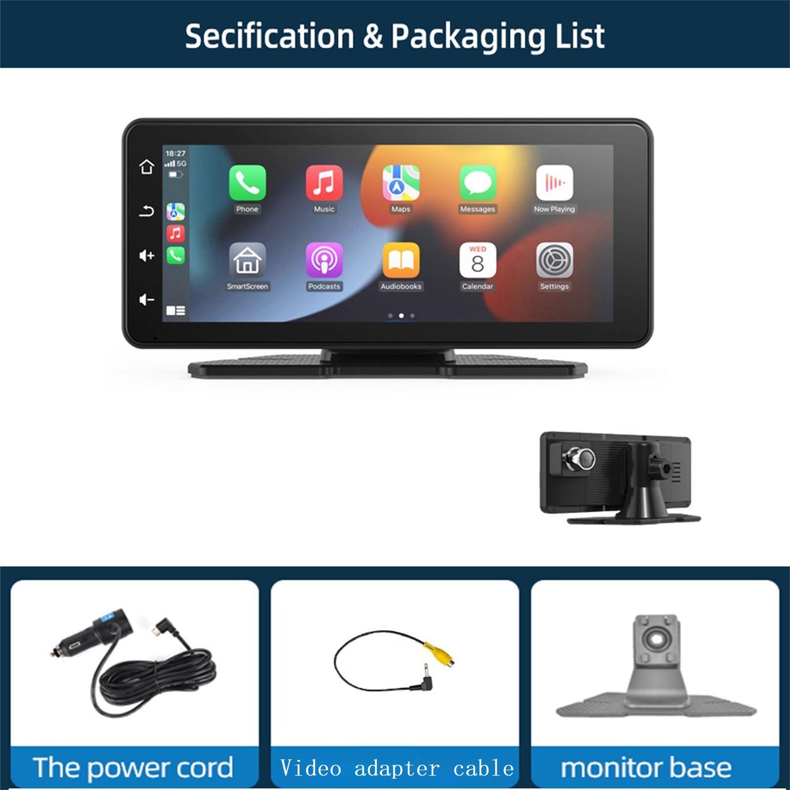 

6,86-дюймовый портативный автомобильный мультимедийный проигрыватель беспроводной CarPlay/Android Auto/Mirror Link сенсорный экран автомобильная навигация Bluetooth