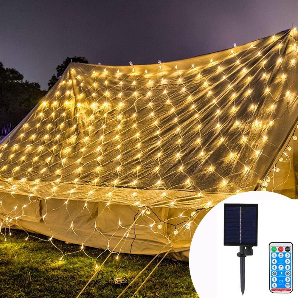 New with Remote Control Net Mesh Curtain Light Waterproof Warm White LED Fishnet Light Fairy String Light Outdoor