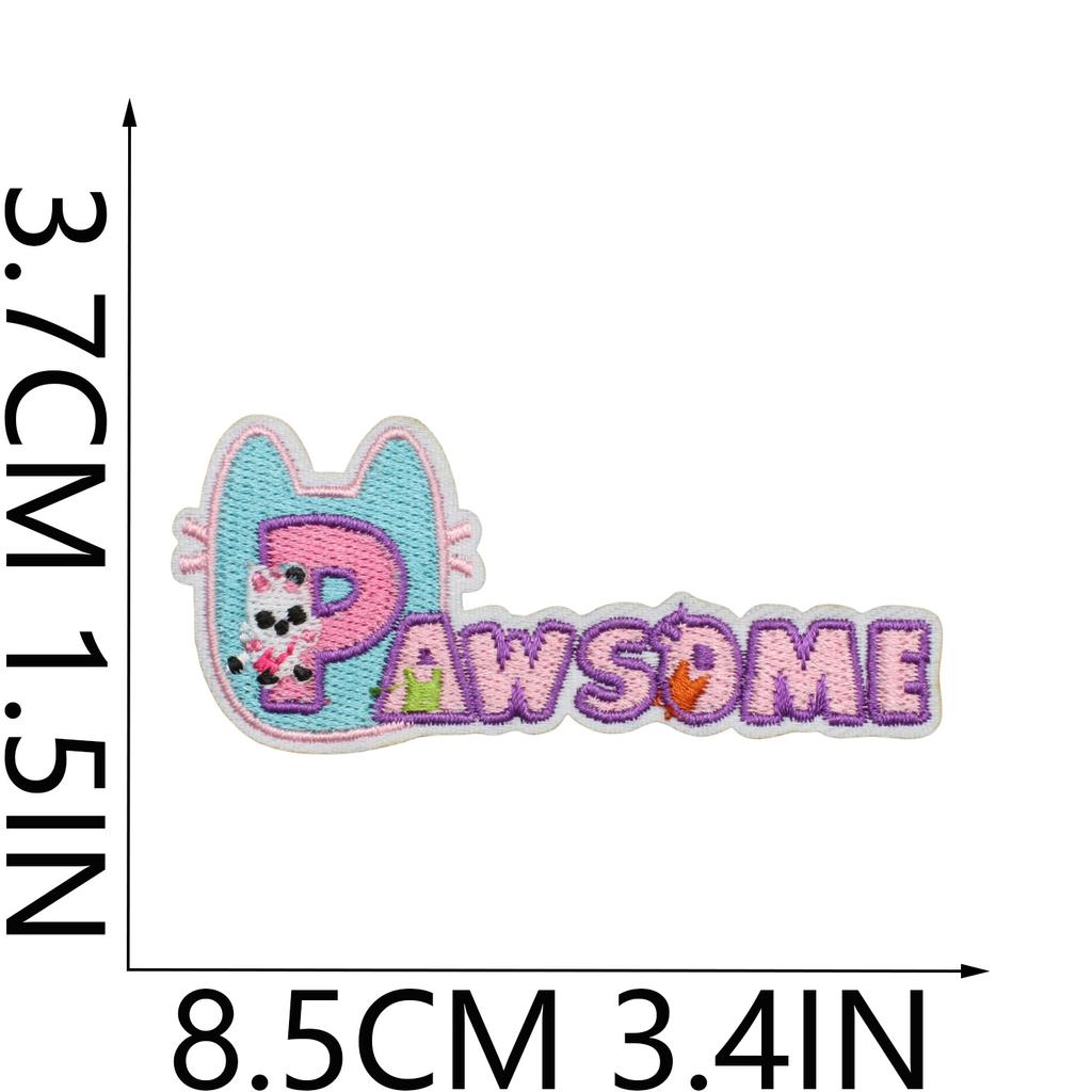 Little Girl Embroidery Cloth Sticker Pet Kitten Patch Sticker Clothes Decoration Cartoon Kitten Computer Embroidery Chapter Sticker
