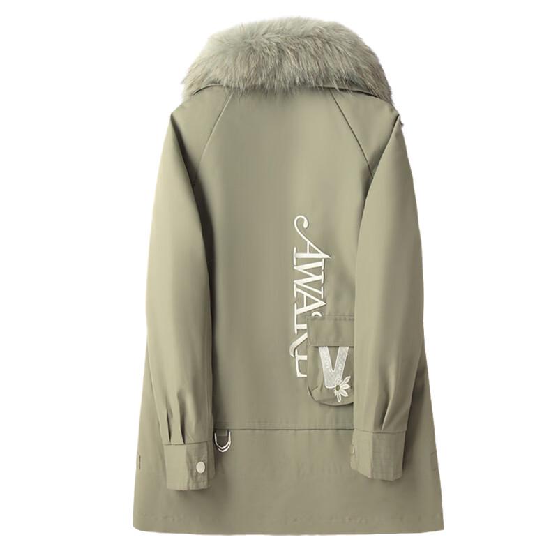 KAISER Women's Mid-Length Parka with Rabbit & Raccoon Fur