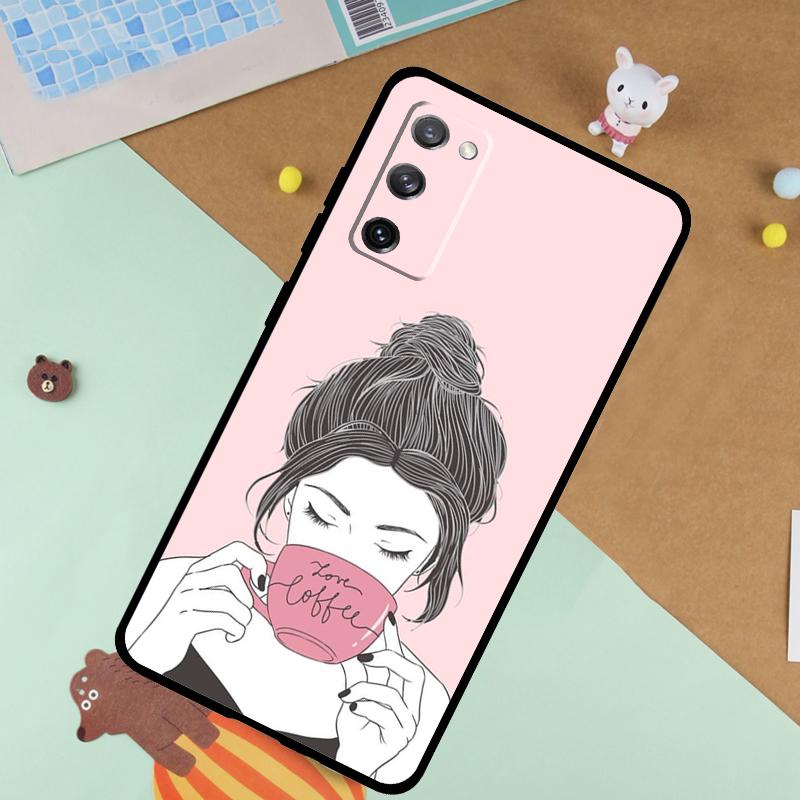 OK but first coffee Case For Samsung Galaxy S23 S22 Ultra S21 S20 FE S8 S9 S10 Note 10 Plus Note 20 Ultra Cover