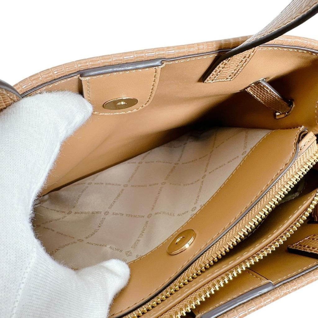 Michael Kors Shoulder Bag Handbag Polyurethane Brown Women Used