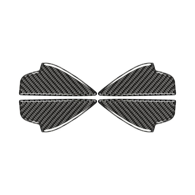 Carbon Fiber 4PCS Car Inner Door Pull Handle Panel Ring Bowl Cover Decoration Sticker For Mazda 3 Axela 2014-2017 Accessories