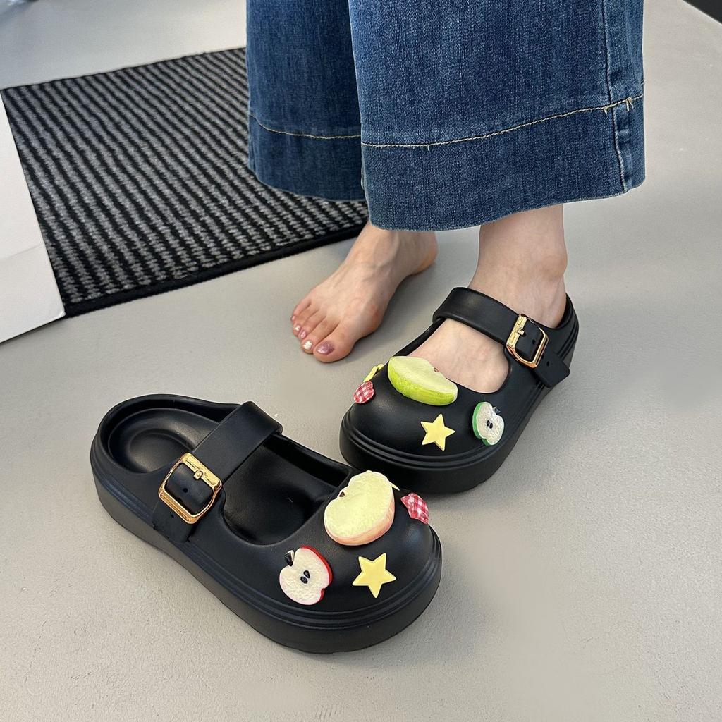 Women's beach cool slippers women's summer wear 2025 new non-slip hole super fire cute bag head slippers