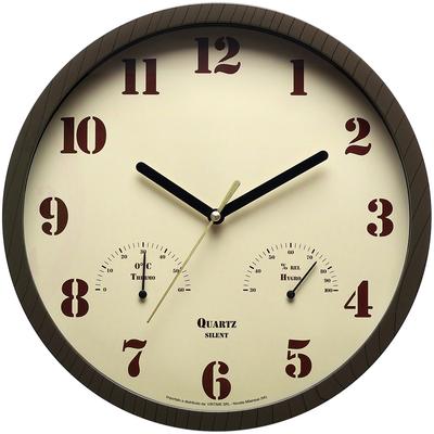 Outdoor Clock with Thermometer and Hygrometer for Patio Weatherproof Analog Design Silent Quartz Operation for Indoor Use