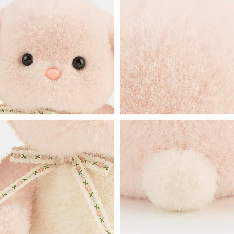 New Soft and Cute Pudding Rabbit Plush Doll Wearing Hat Little White Rabbit Grab Machine Doll Rag Doll