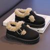 Kids Snow Shoes Retro Fashion Boys Girls Casual Shoes Suede Warm Round Toes  Winter New Children Flat Shoes Soft Bottom