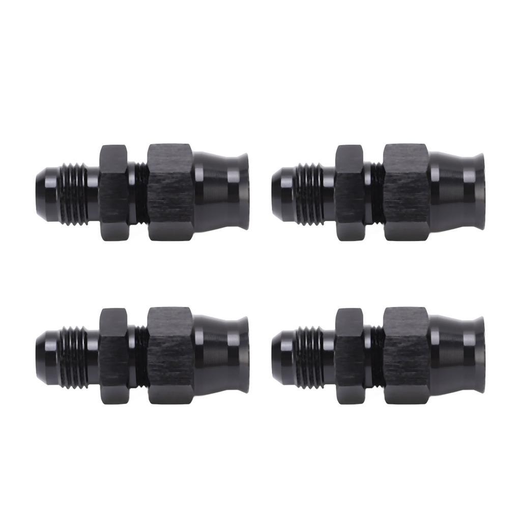 4PCS AN6 Adapter Male Thread Aluminium Alloy  Age Proof with Brass Ferrule for Liquid Gas   Oil