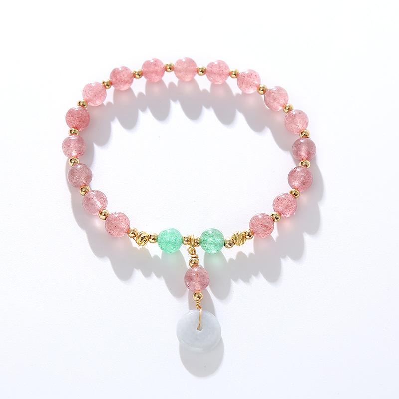 

Strawberry crystal bracelet Bangles Women Fashion Jewelry accessories Gift