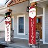 Runtow 2pcs 30x180cm Snowman Santa Claus Door Banner , Merry Christmas Decoration for Home Santa Claus Xmas 2025 New Year 2026