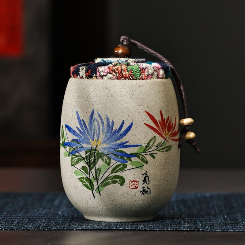 

Креативная керамическая банка для чая с растениями и цветами, герметичная коробка для хранения, поделки, украшения, портативная банка для хранения конфет, аксессуары для художественного оформления