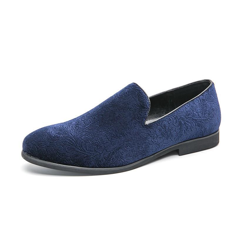Mens Slip-On Loafer Shoes Casual Oxford Style Pointed Toe PU Leather Low Heel Rubber Sole
