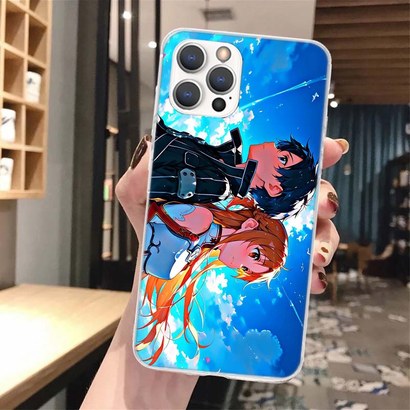 Anime Sword Art Online SAO Soft Phone Case For iPhone 16 15 14 13 12 11 Pro Max X XR XS 7 Plus 8 + SE 16Max Pattern Customized C