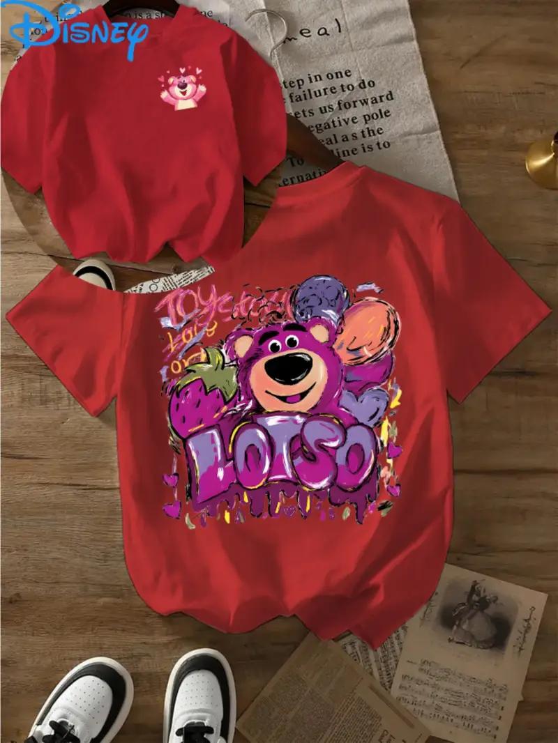 

Womens Toy Story Lotso Bear Tshirt Pattern Printed Girl Couple Cotton Casual Tshirt Top Large Short Sleeve S
