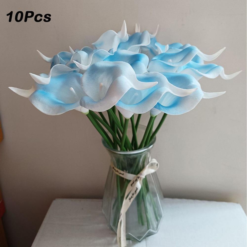 10Pcs Lifelike Artificial Calla Lily Bouquet Decorative Artificial Flowers Real Touch Calla Lily Durable Fake Calla Lily