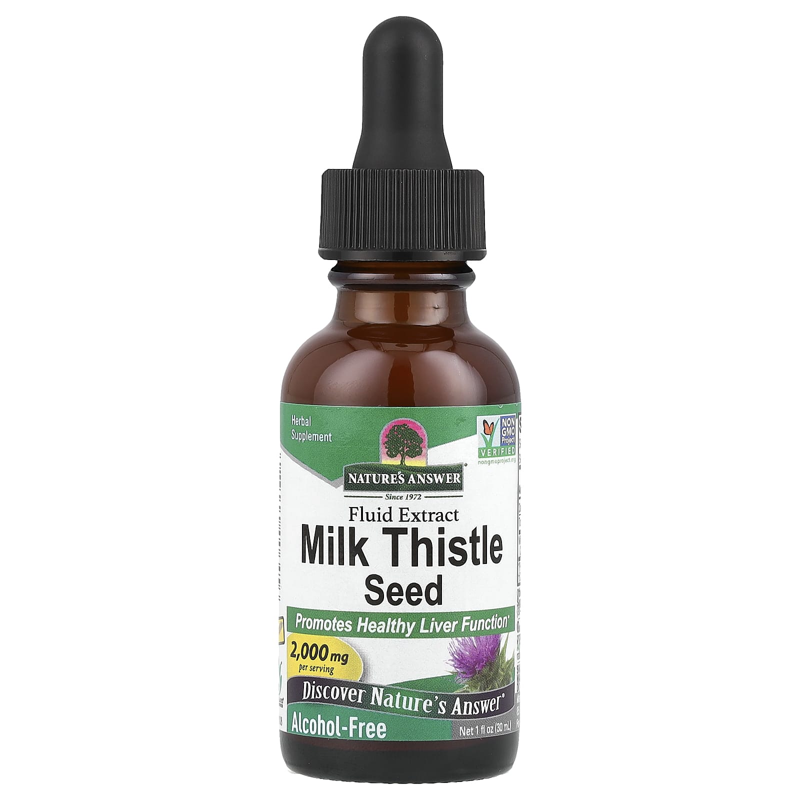 

Nature s Answer, Milk Thistle Seed, Liquid Extract, Alcohol-Free, 2,000 mg, 1 fl oz (30 ml)