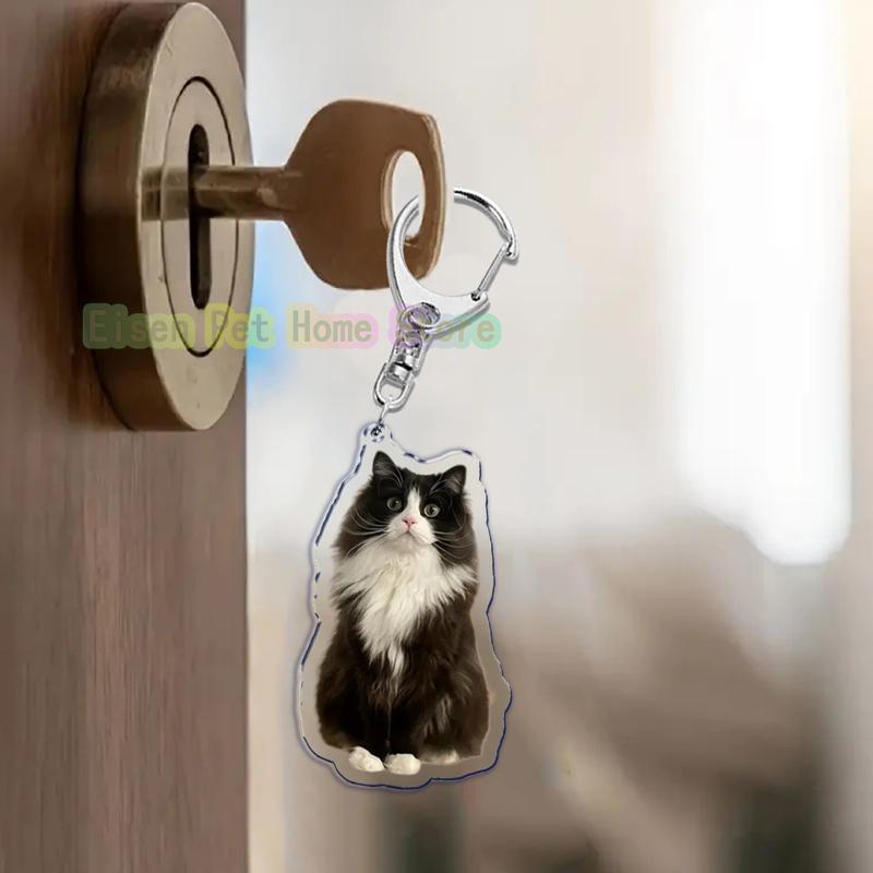 Funny Cat Key Chain Keychains Ring for Accessories Bag Pendant Keyring Jewelry Cute Animal Pet Llaveros Friends Gifts Cool Cats