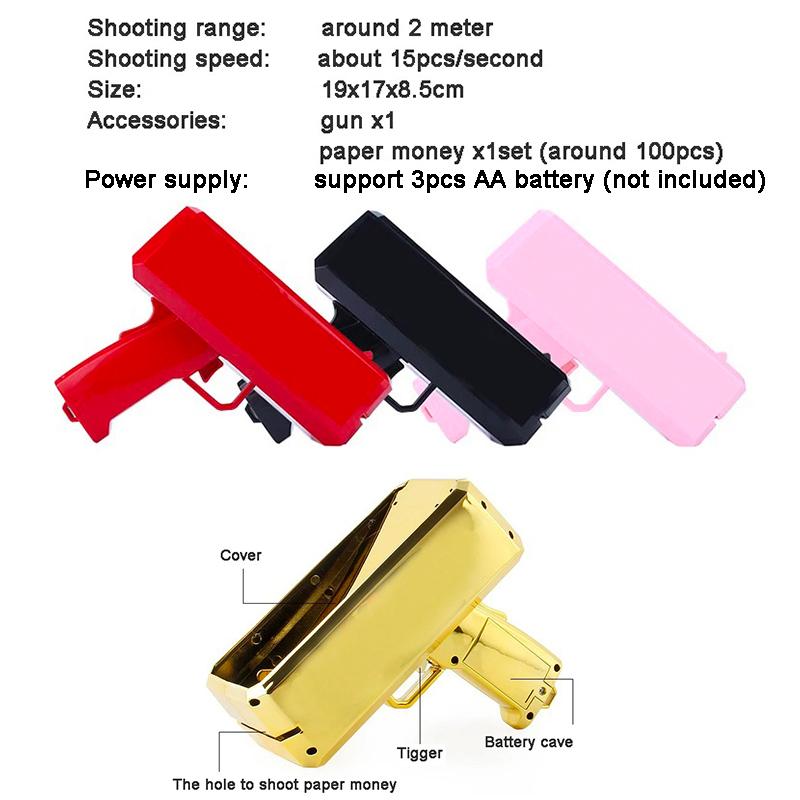 Money Shooter Gun Party Game Spray Money Gun Shooter Bachelor Props Party Supplies Festival Celebration Wedding Decoration