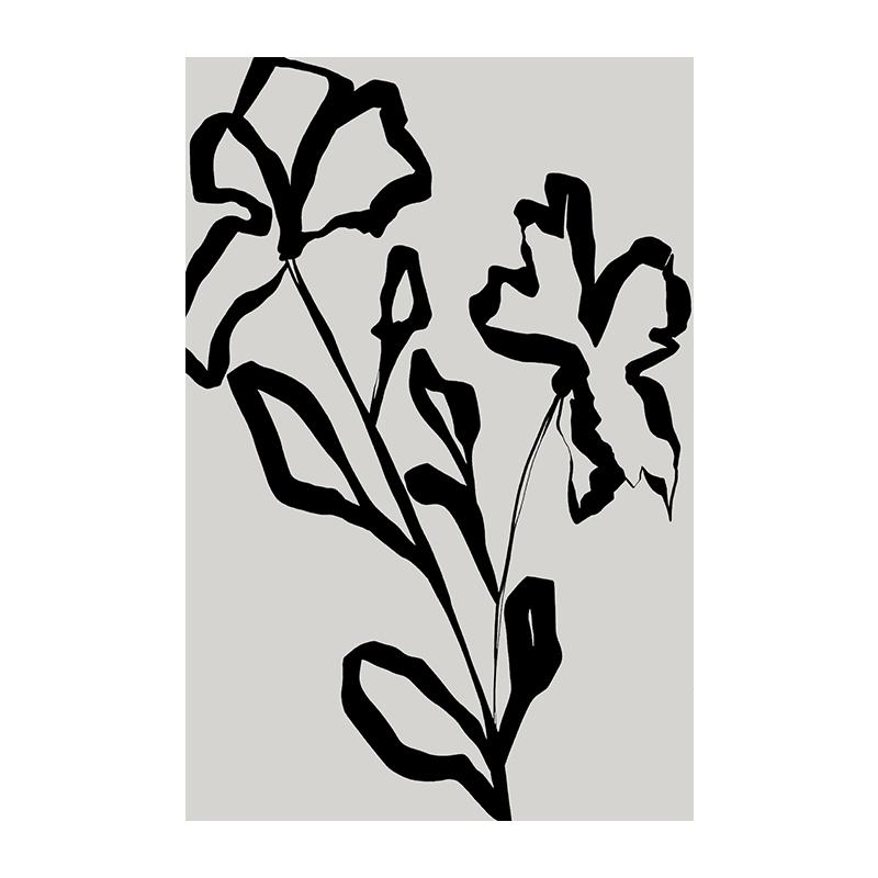 Schwarz und Weiß Abstrakte Blume Poster Druck Leinwand Malerei Moderne Minimal Wand Kunst Bilder für Wohnzimmer Home Decor Cuadros