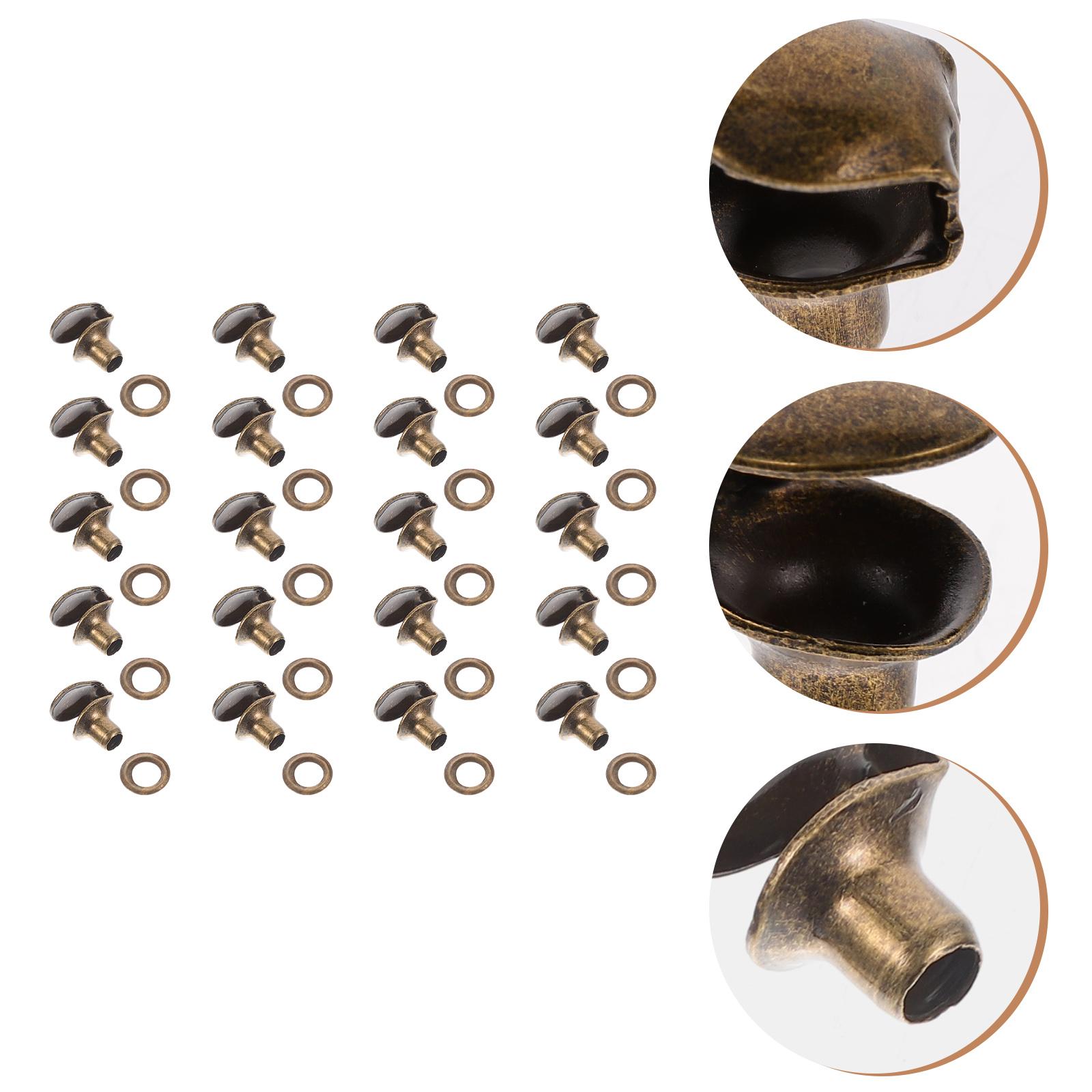 

20 Pcs Button Fastener Shoe Boots DIY Buckle Travel Child Shoelace Hook Repair Kit Brass Buttons Hooks with Gasket бронзовый