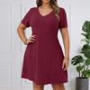 Women's Dress Casual Flowy Dresses V-neck Vocation Boho Beach Sundress