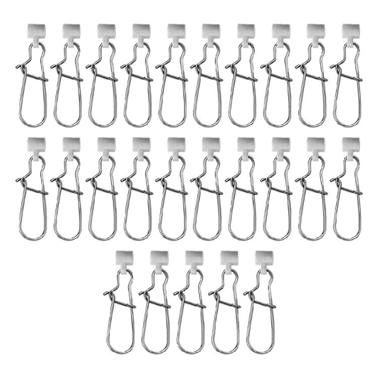 25PCS Stainless Steel Fishing Line Sinkers Lock Snaps Universals Fishing Float Connectors Fishing Clip Hanging Baits Pin