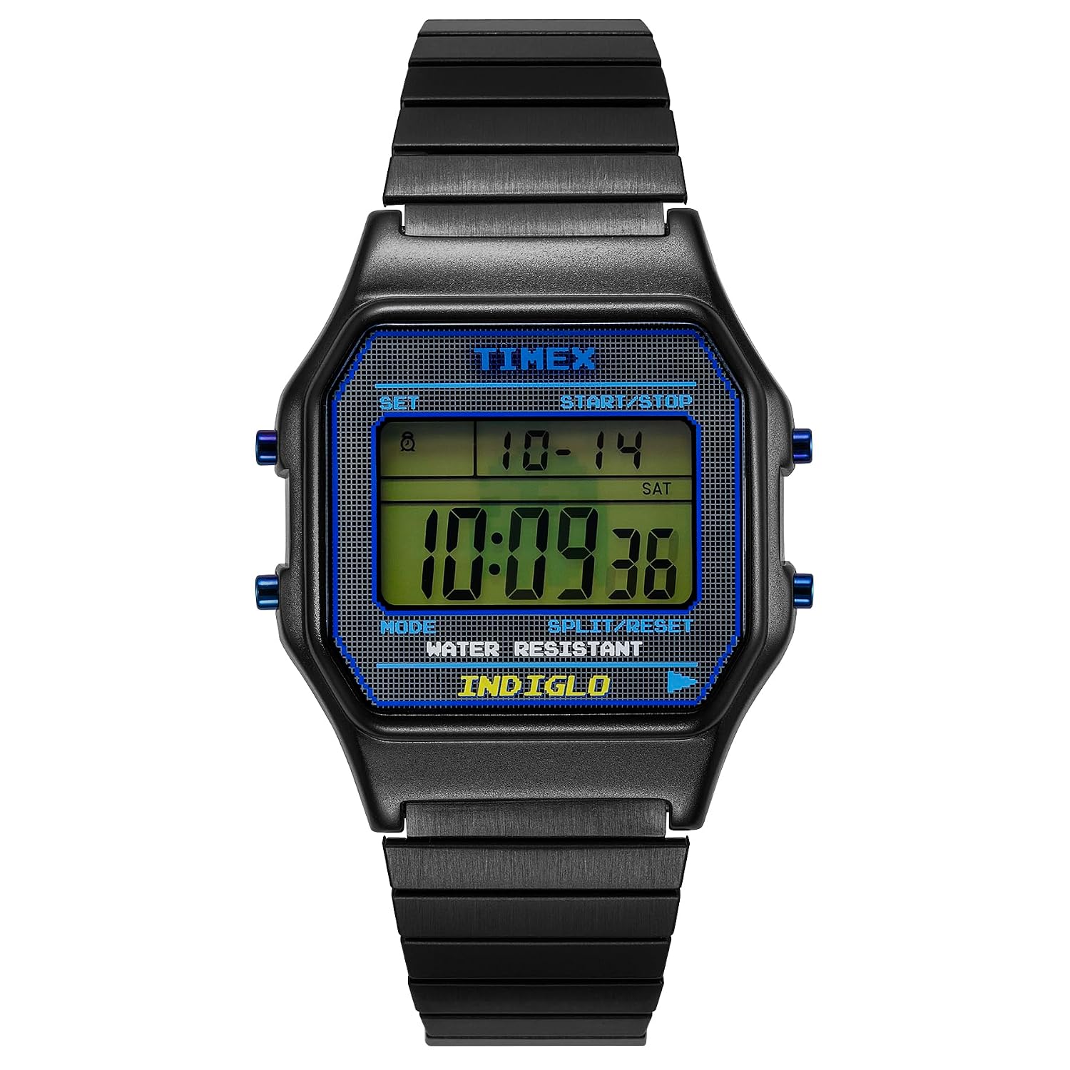 TIMEX Unisex Wristwatch Pac-Man Digital Black Dial Brass Plastic Quartz 3 ATM Water Resistant TW2V94200