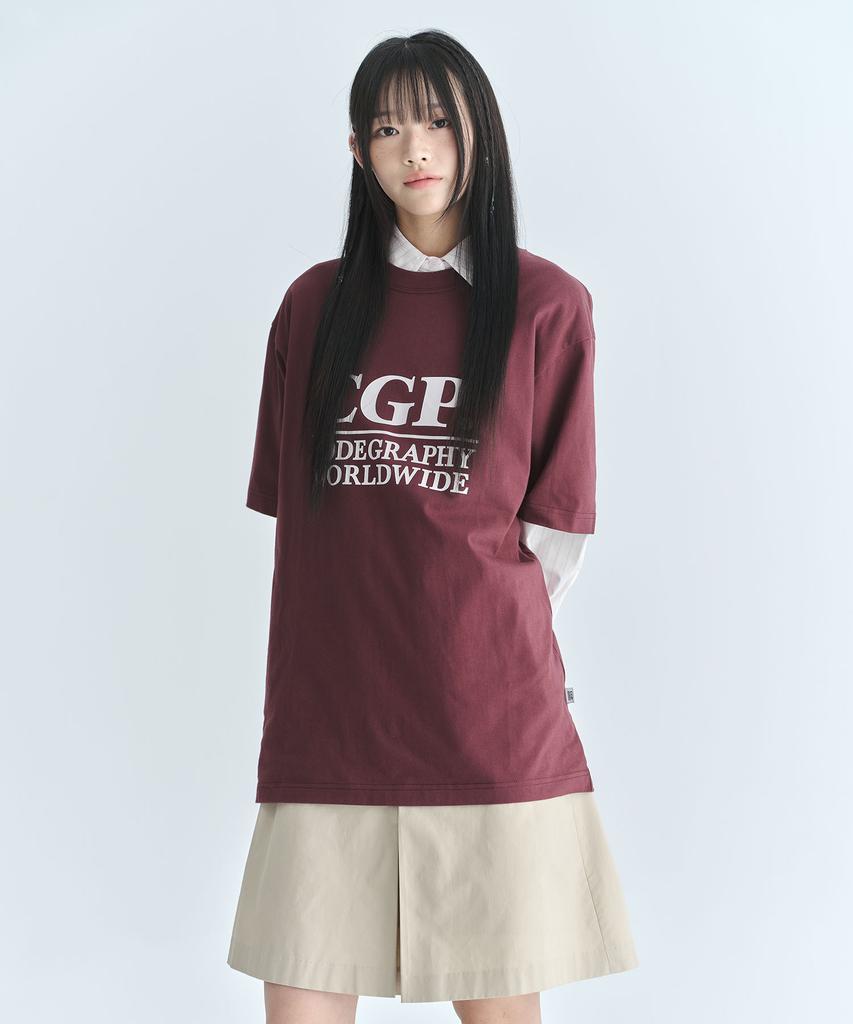 CGP Square Logo Short Sleeve T-Shirt - Burgundy