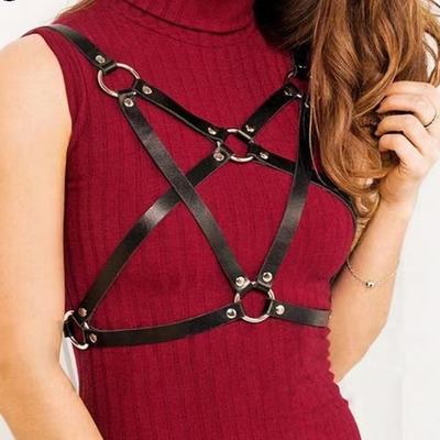 Sexy Leather Belt Bra Bondage Women'S Leather Clothing Faux Leather Underwear Girdle Leather Corset Bra Tights