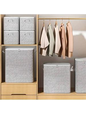 1pc Extra Large Storage Box For Household Use, Foldable Clothing Packing Bag, Wardrobe Quilt Blanket Organizer With Handle