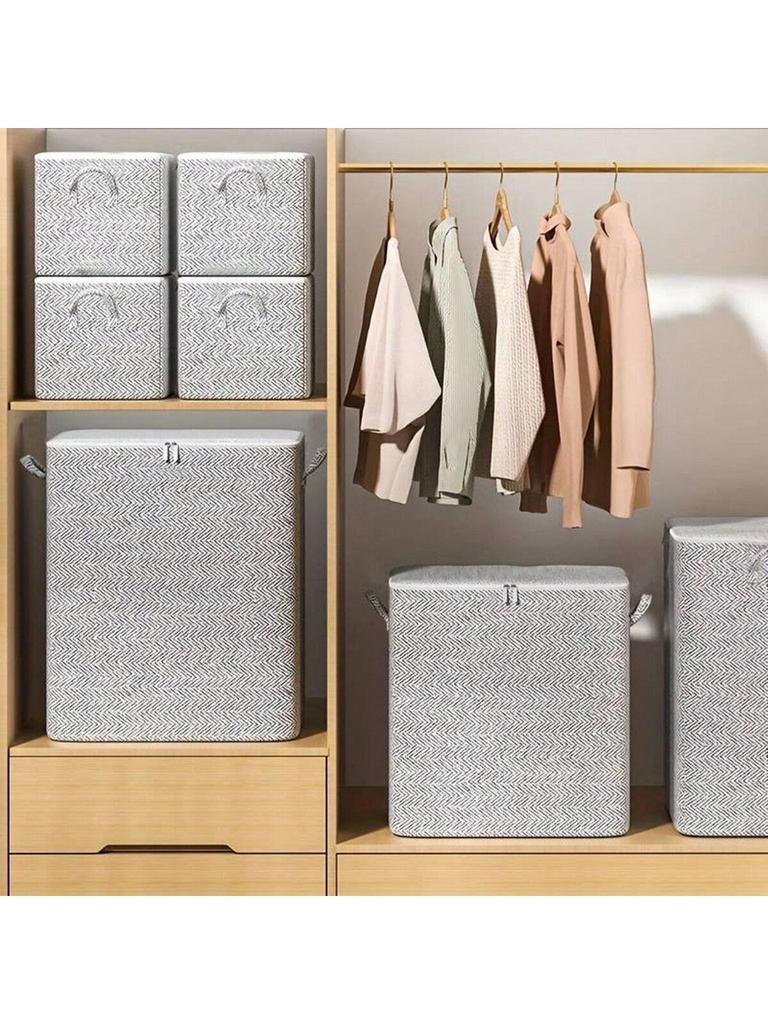 1pc Extra Large Storage Box For Household Use, Foldable Clothing Packing Bag, Wardrobe Quilt Blanket Organizer With Handle