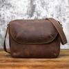 NZPJ Herren Retro Echte Leder Umhängetasche Lässig Oberste Schicht Rindsleder Große Kapazität Schräg Horizontal Trendige Umhängetasche