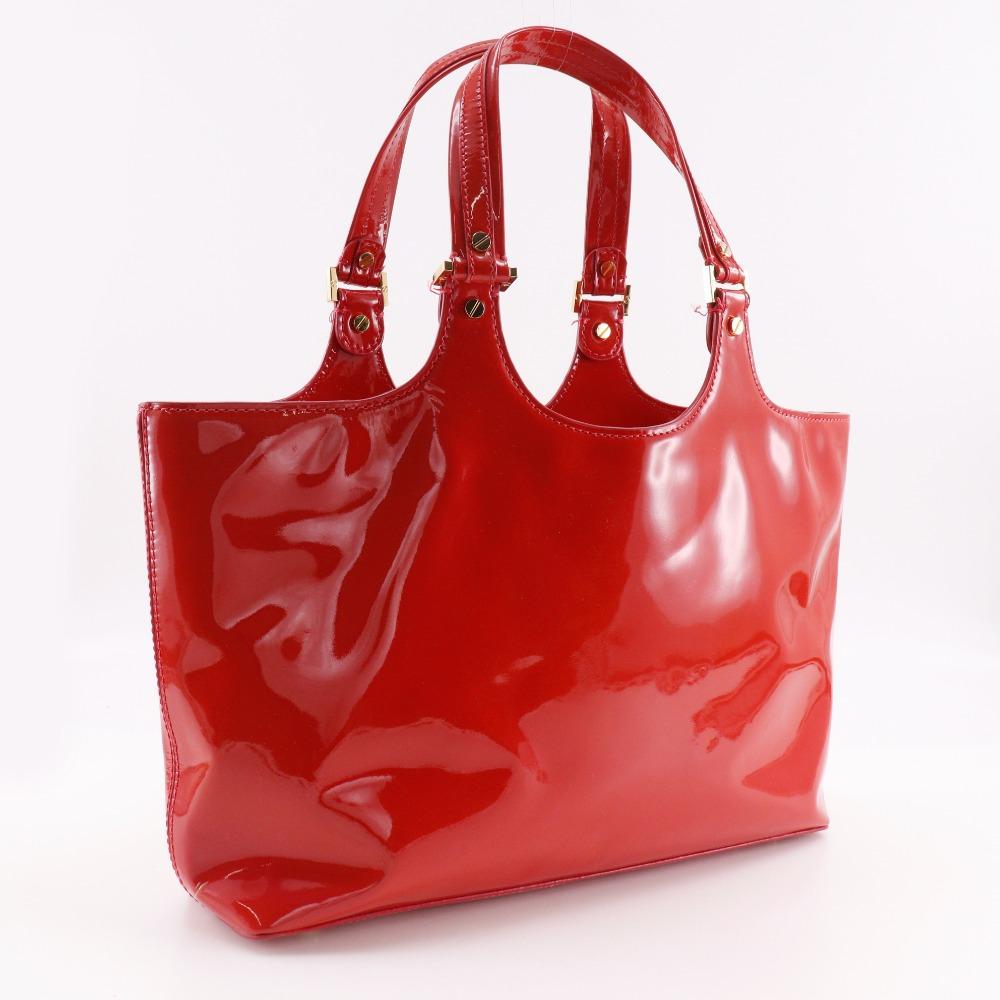 Tory Burch Logo-Tasche mit Lochmuster Rotes Emaille Damen Gebraucht