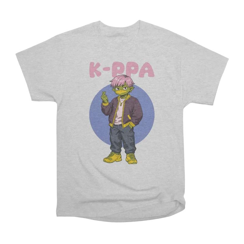 Men Casual Shirts Short Sleeves Anime Gray Tees Oversized T-shirts S