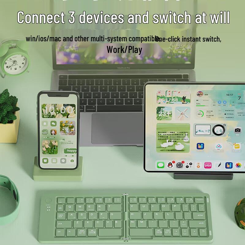 Portable Silent Wireless Bluetooth Membrane Keyboard