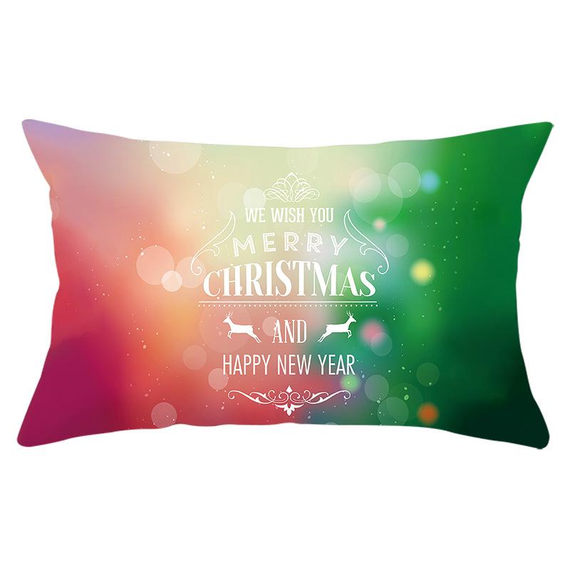 Christmas Series Peach Skin Waist Pillowcase Rectangular Sofa Cushion Cover Bedside Pillowcase Home