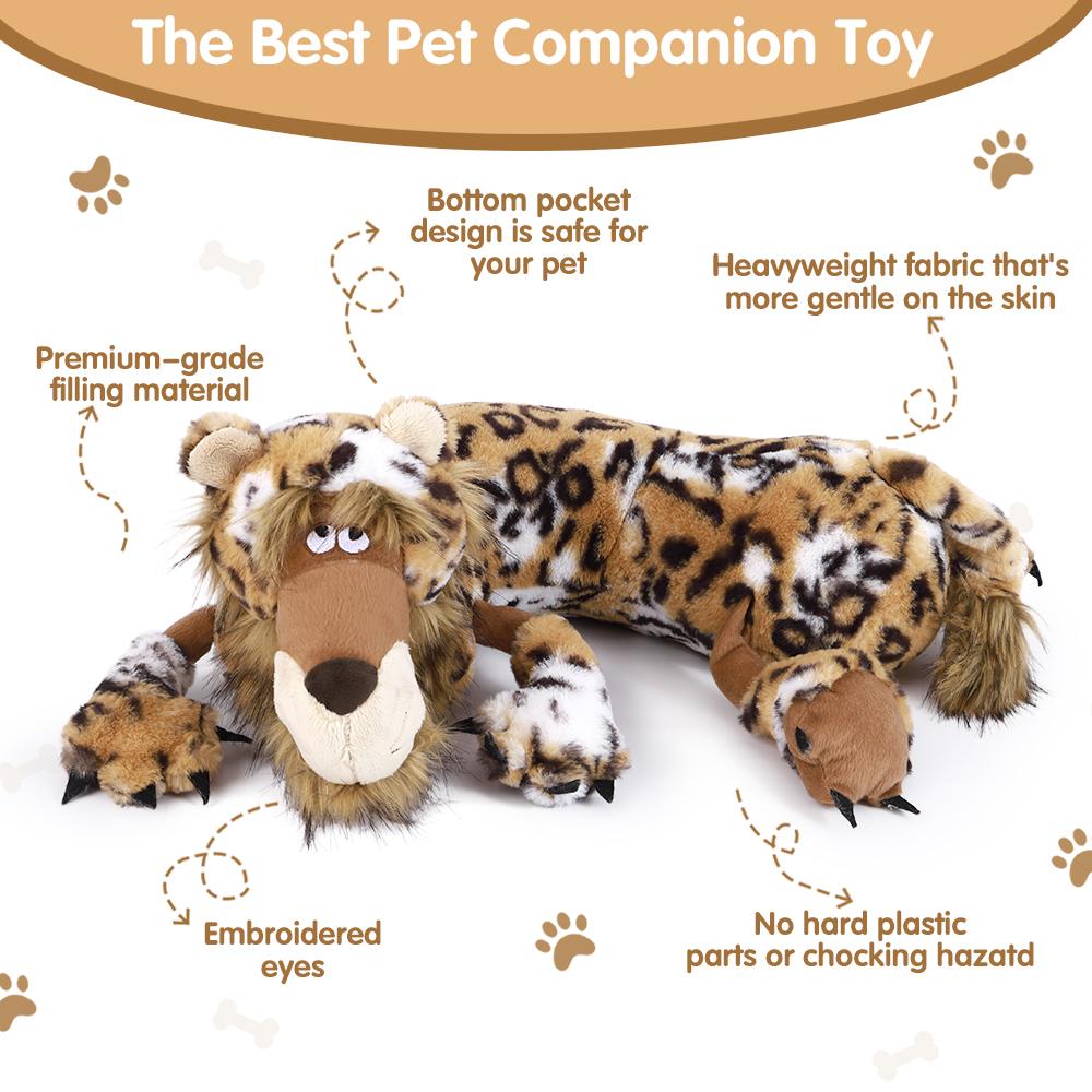 Puppy Heartbeat Toys Comfort Cuddle Pillow, Large Leopard Heartbeat Toys for Stress Relief and Soothing Help